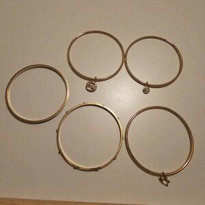 Set of 5 Gold Coach Bangles and Sephora Keychain
